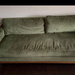 Poly and Bark Green Deep Sitter Couch with Solid Wood Frame