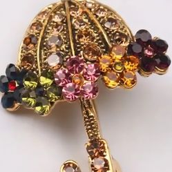 BROOCH UMBRELLA VINTAGE LOOK  FASHIONABLE ACCESSORY JEWELRY 