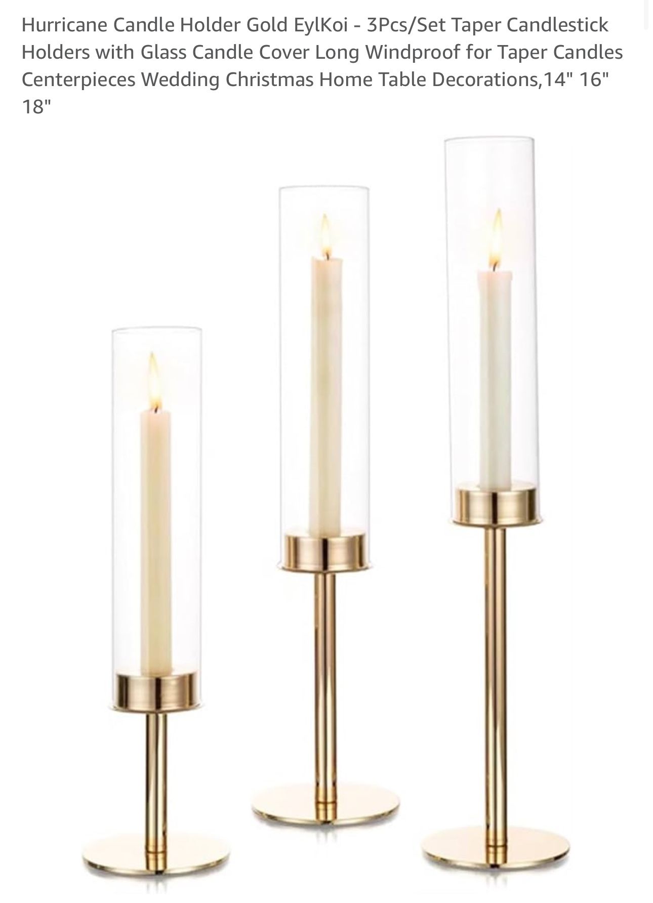 3pcs Glass Candle Holder Set, New