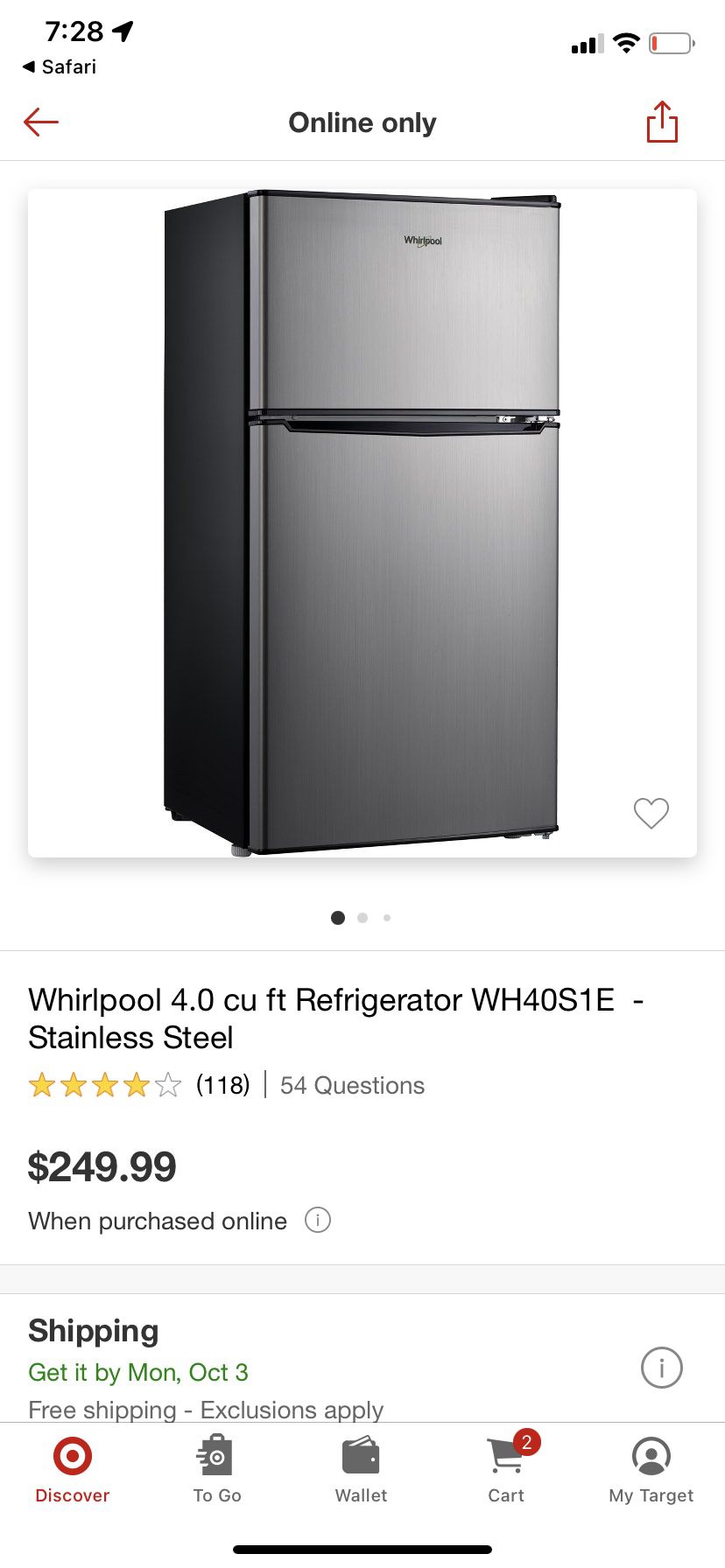 Whirlpool Fridge With Freezer 