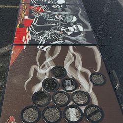 Bones Portable Beer Pong Table with Cup Holes