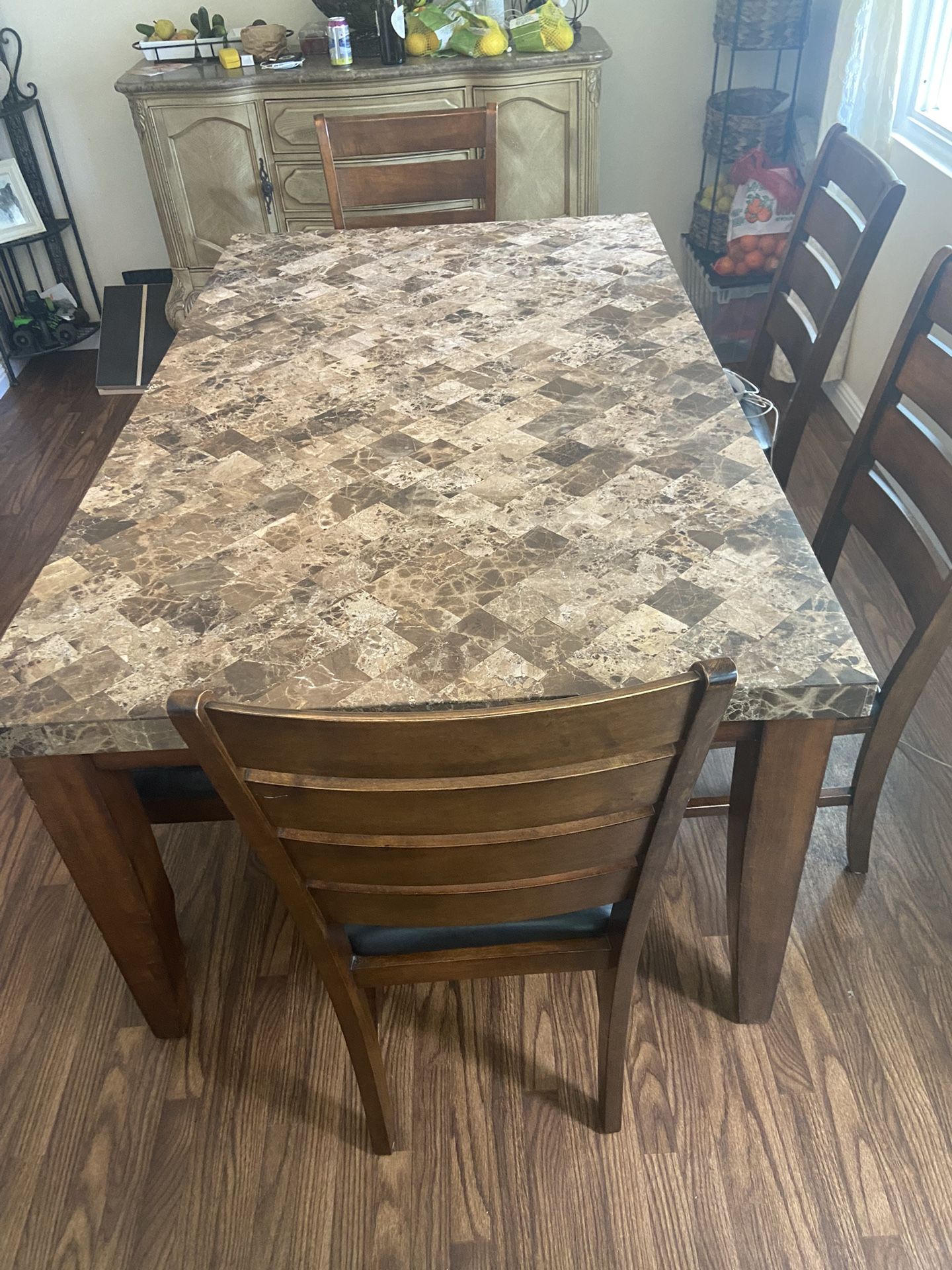 Dining Table with Bench And 4 Chairs