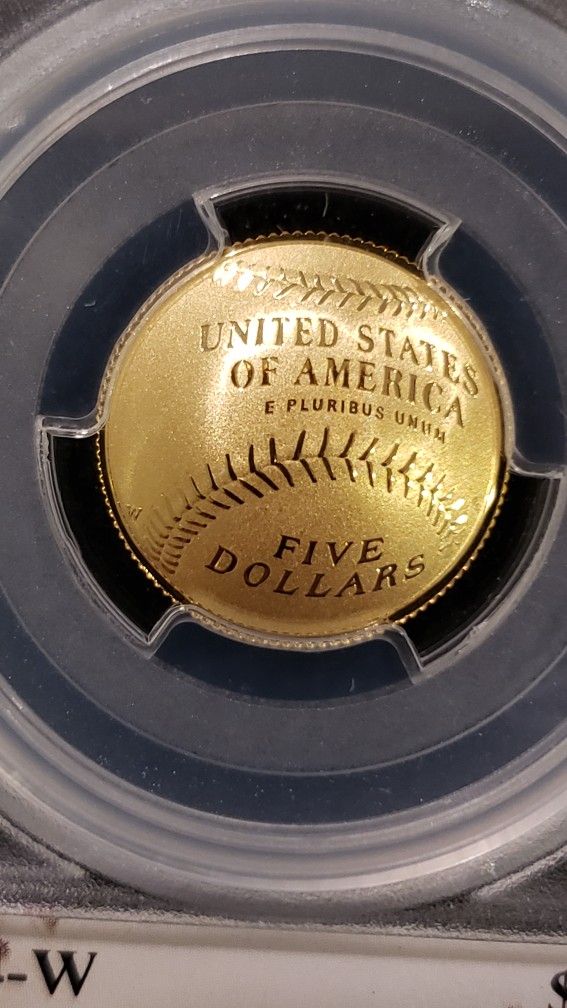  2014 W $5 Gold Coin PCGS PR70CAM Baseball Hall Of Fame 