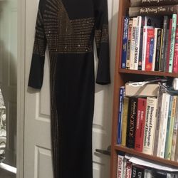 New Copper And Black Evening Dress Hips 30”  Some Spandex 