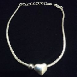 925 Silver Bracelet With Heart Pendant 