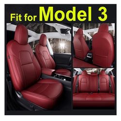 Tesla Model 3 Car Seat Cushion Protector 5 Seat Synthetic Leather
