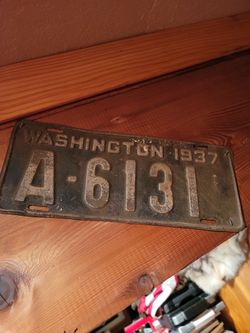 1937 Washington License Plate Set
