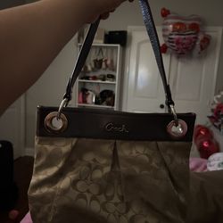 Coach signature tan bag