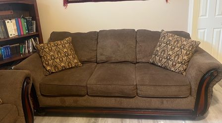 Set of 2 Brown Sofas