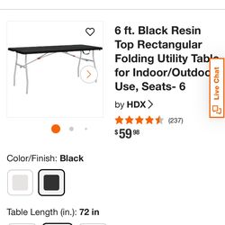 Black Folding Tables (4) And 20 Black Folding Chairs