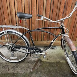 Vintage Schwinn Cruiser 5 Bicycle Black & White 1970s Disc Drum Brakes