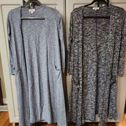 Two (2) Blue Lularoe Cardigans Size XS 