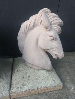 Concrete horse head