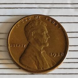Rare 1938 Copper Penny [Near MINT]
