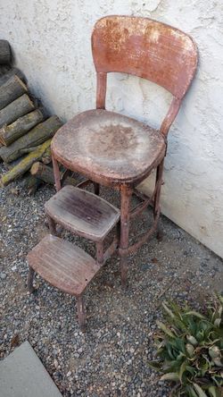 Antique vintage step stool chair