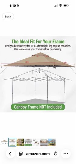 Canopy Replacement Top Coverļ¼Canopy Cover ONLY, Beige/Brown SCOMANAGE Canopy Compatible with Eagle Peek 13 x 13ft please read the description