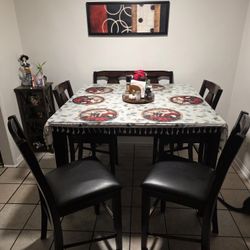 Comedor Cuadrado De Madera Con Tope De Vidrio