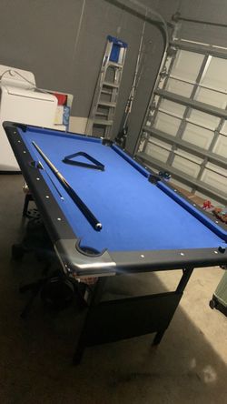 Folding Pool Table with Cue and Rack