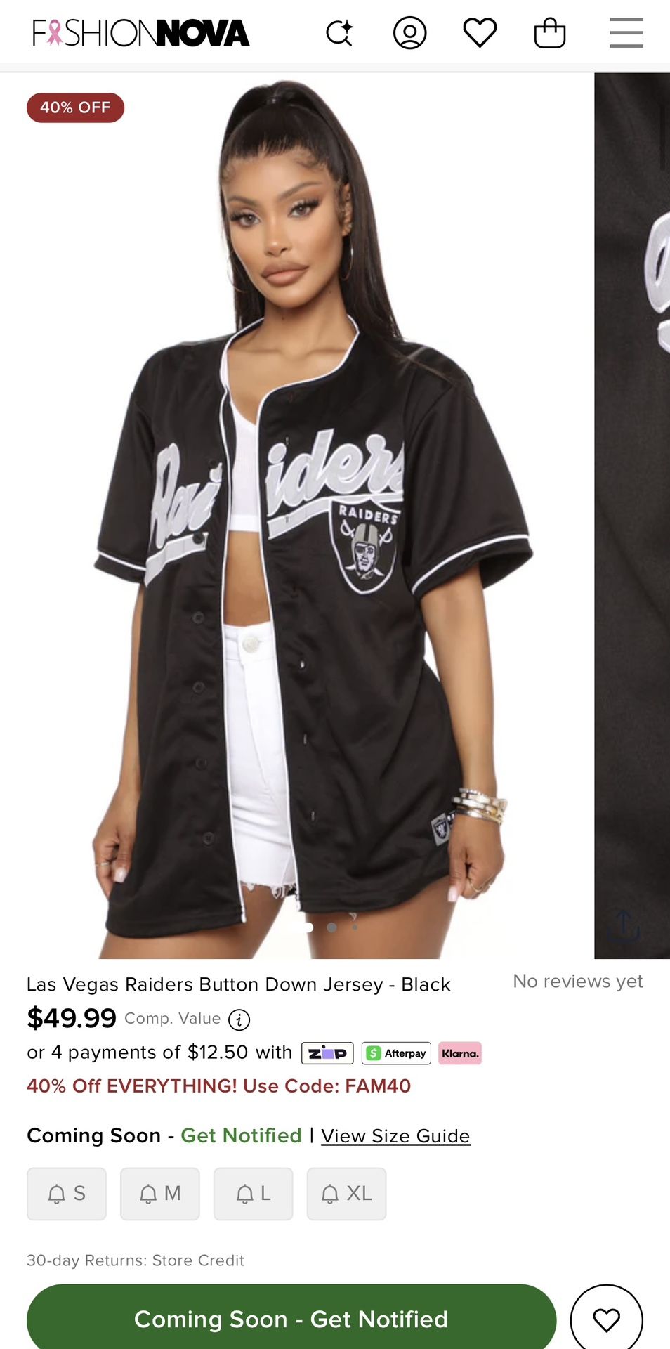 Fashion Nova Raiders Jersey