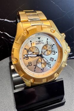 Invicta Specialty Men’s Chronograph Date Quartz Watch 50mm Gold Tone 100m