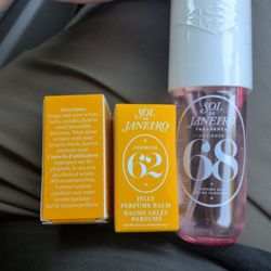 (MAKE AN OFFER) ONE BOTTLE Sol De Janeiro 68            TWO jelly Perfume Balm 62