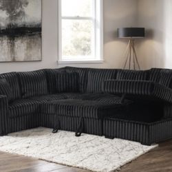 Black Pull Out Sectional 
