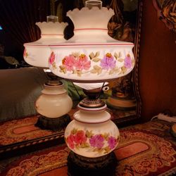 Hand Painting Hurricane Lamp .