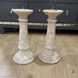 STONE CANDLE HOLDERS 