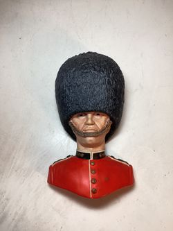Vintage English Palace Guardsman Wall Hanging Sculpture England 