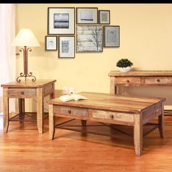 Solid Wood Matching Side and End Tables