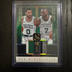 Panini Silhouette Jayson Tatum Jaylen Brown Silhouette Dual Tag Patch Card /10