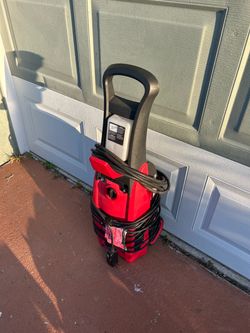 Red Electric Pressure Washer with Hose. Missing hose