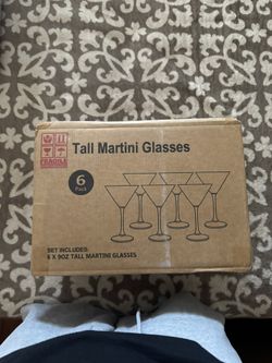 Martini Glasses ( 6 tall glasses)