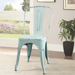 Metal Teal Chairs (Set Of 4)