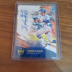 Edwards Olivares 34/50 Autograph #14 Inscription.   Playing Out Of His Mind Right Now