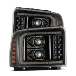 2005-2007 Ford F250 F350 F450 Super Duty/Excursion PRO-Series Halogen Projector Headlights Alpha-Black