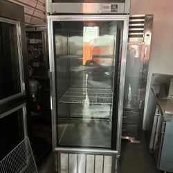 True 27" One Section Pass Thru Refrigerator, (1) Right Hinge (1) Solid Door and (1) glass door  