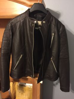 Leather brown jacket size XL