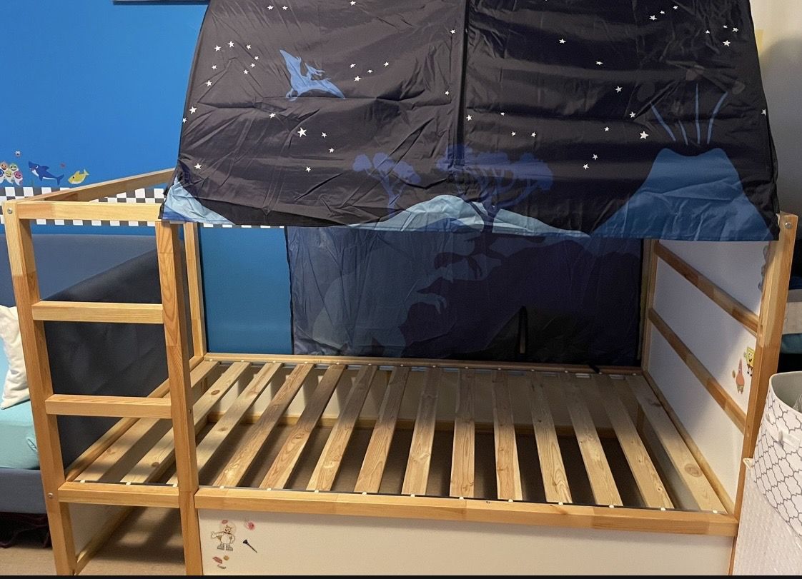 Ikea reversible bed twin & bed tent