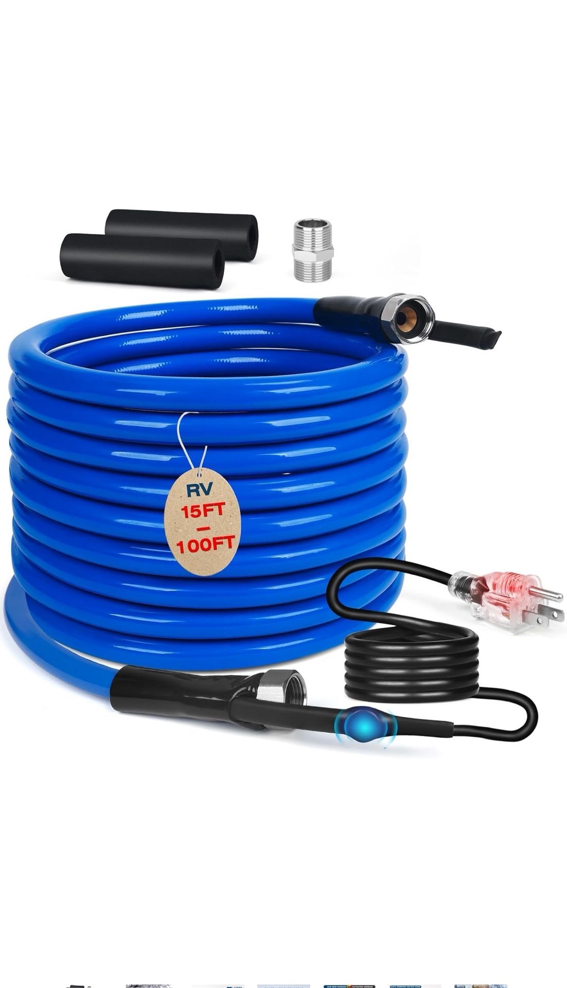 75FT Heated Water Hose for RV,Heated Drinking Water Hose with Thermostat,Lead and BPA Free,1/2" Inner Diameter,Temperatures Down to -40°F Self-Regulat