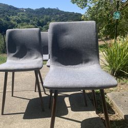 Set of 4 Grey Dining Chairs 