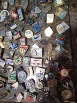 Russian pins or medals of the cccp.
