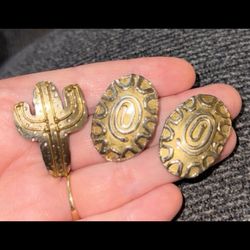 sun & cactus clip on earrings