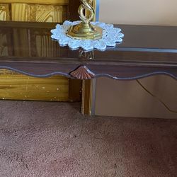 Universal Furniture Co. Rectangle Sofa Console  Table With Scalloped Edges.
