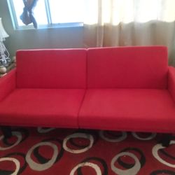Ikea Red Microfiber Sofa Bed 80 Long 32 H.32 D.