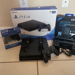 Sony PlayStation 4 Slim 1TB - Two Controllers - Used