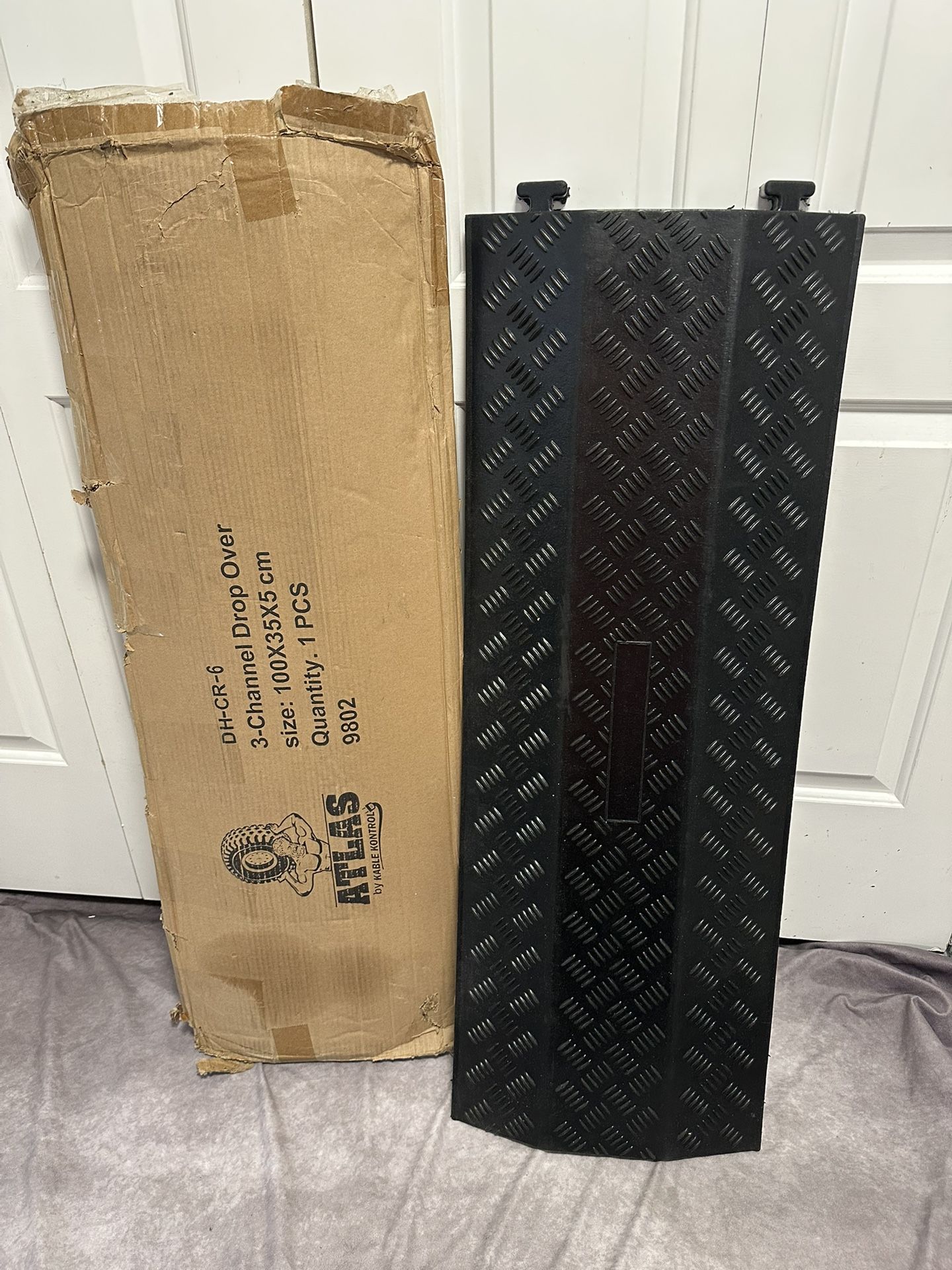 Kable Kontrol Drop Over Floor Cord Cover – 40” Inch Long 3 Channel Cable or Wire Protector