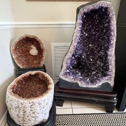 Very Large Amethyst and Citrine quartz crystals