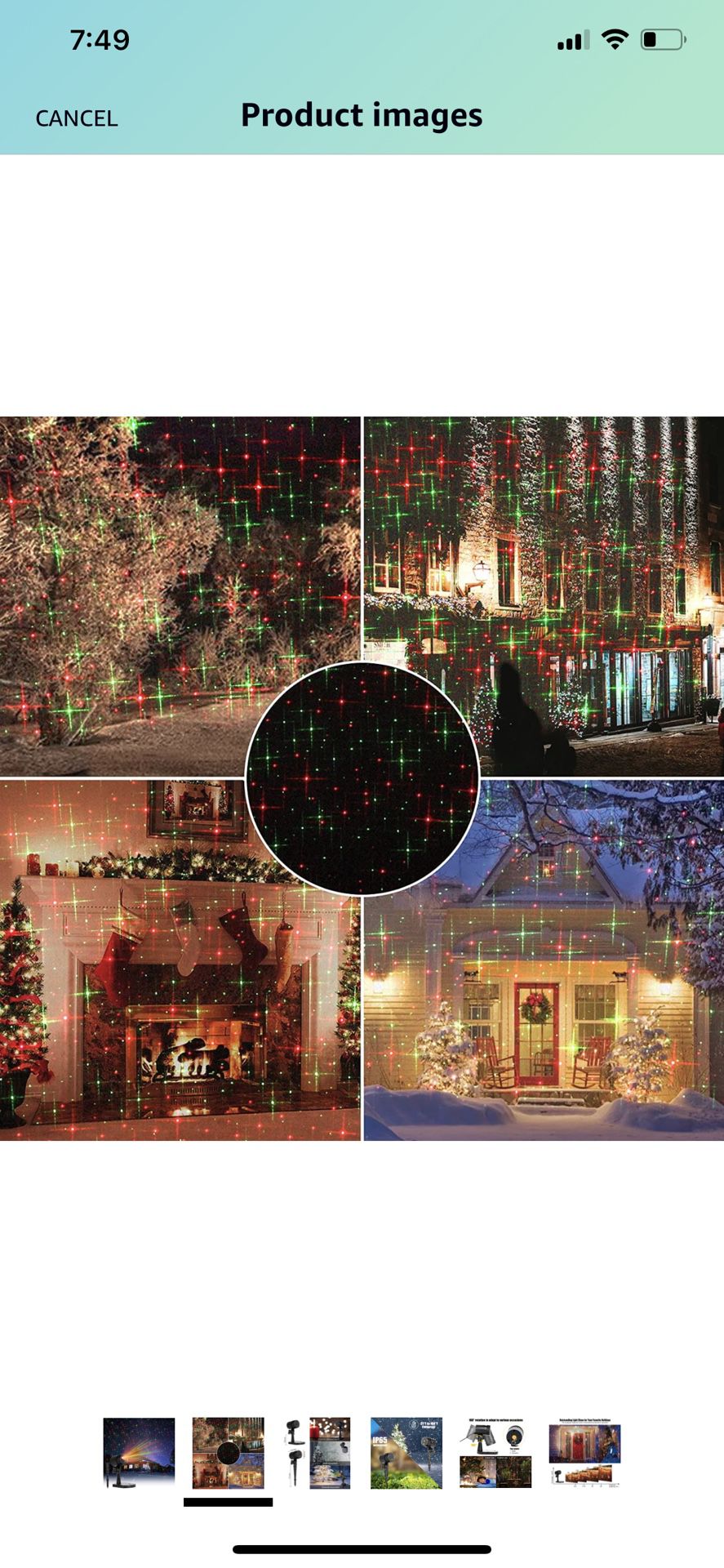 Christmas  Motion Laser Light Red And Green Stars Waterproof 