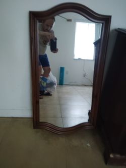 Mirror With Wooden Frame $20.00